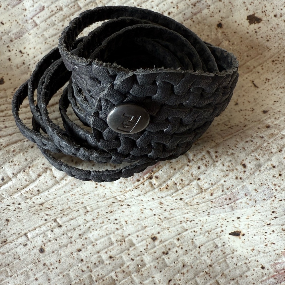 Flourish Leather Co. Bracelet, Sliced Wrap Cuff